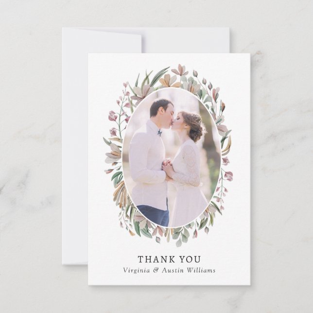 Photo Botanical Thank You Card (Front)