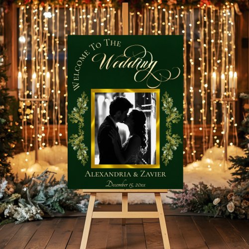 Photo & Botanical Welcome - Emerald/Gold Foam Board