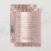 Photo Bridal Shower Rose Gold Glitter Graduation Invitation (Front/Back)
