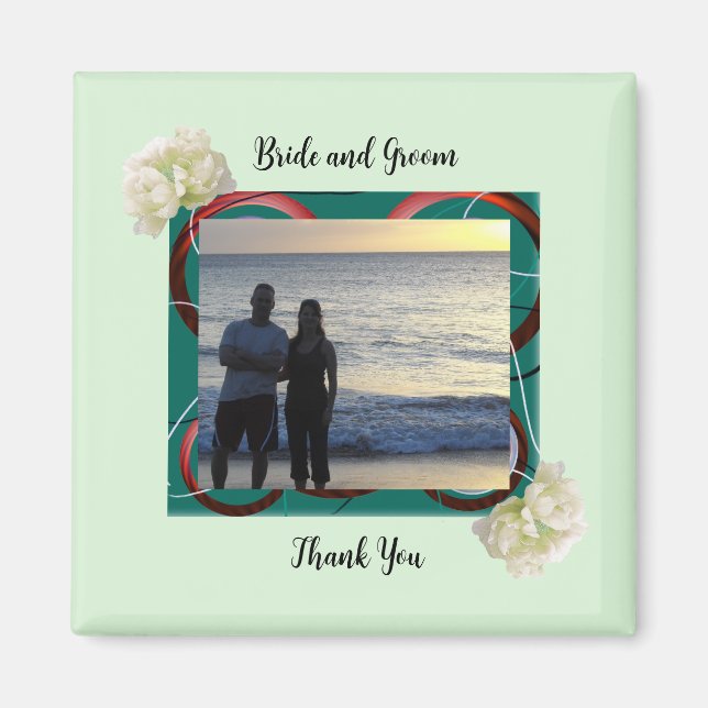 Photo Bride and Groom Wedding Magnet (Front)