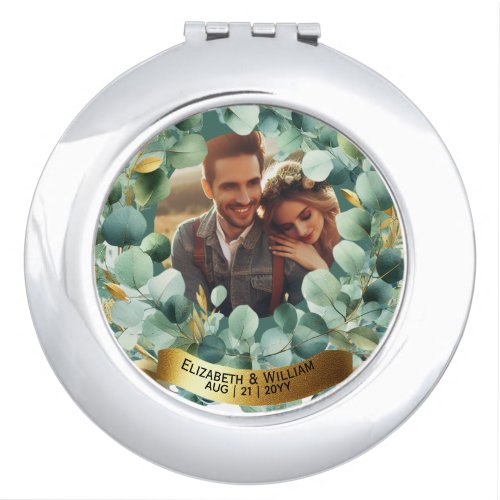 PHOTO Bridesmaid Gift Maid Honor Mother Groom Compact Mirror