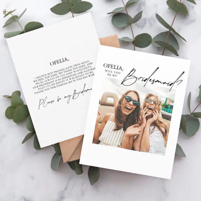 Photo Bridesmaid Proposal Card Template | Zazzle