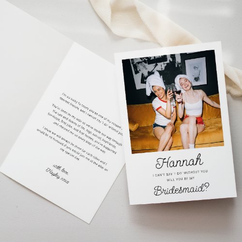 Photo Bridesmaid Proposal Folded Card