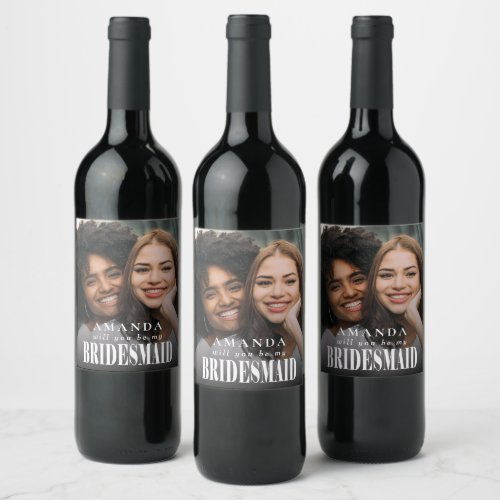 Photo Bridesmaid Proposal Wine Label