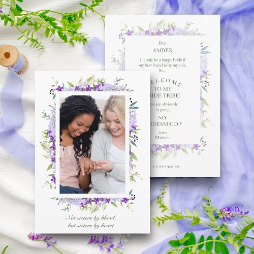 Photo Bridesmaid Purple Wildflowers Funny Proposal