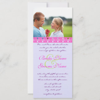 Photo Bright Pink and Lime Trim Wedding Invitation