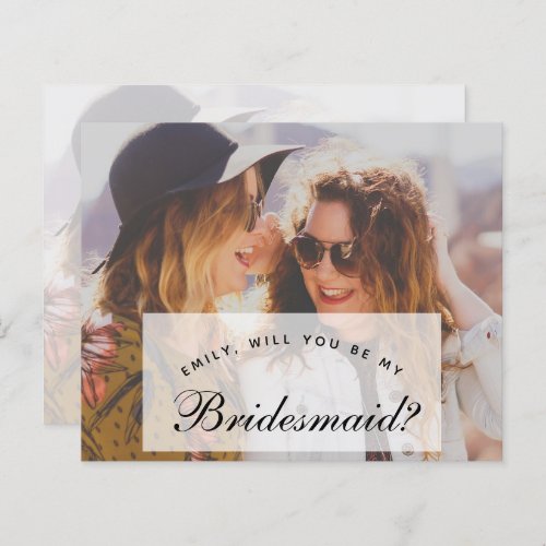 Photo Budget Bridesmaid Proposal 