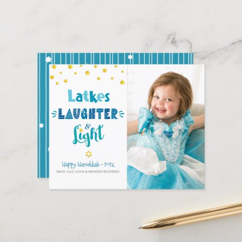 Photo Budget Hanukkah Latkes Laughter Light Card