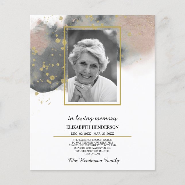PHOTO Budget Sympathy In Loving Memory. Flyer (Front)
