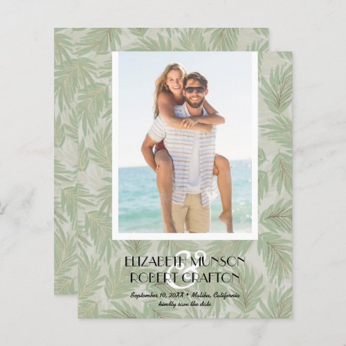 Photo Budget Tropical Wedding Save The Date