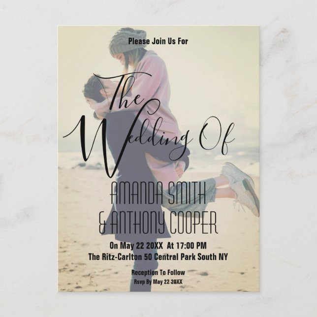 Photo budget wedding  postcard (Front)