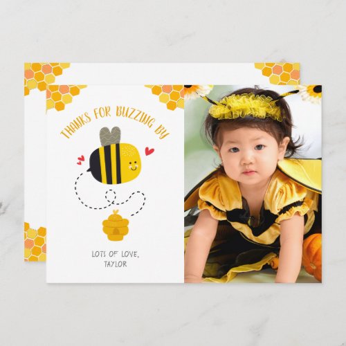 Photo Bumble Bee Cute Kawaii Birthday Buzzing By Thank You Card