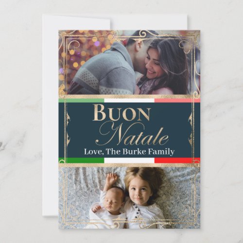 Photo Buon Natale and Bonne Anne Holiday Card