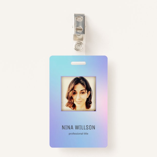 Photo Business ID Hologram Badge (Front with Clip)