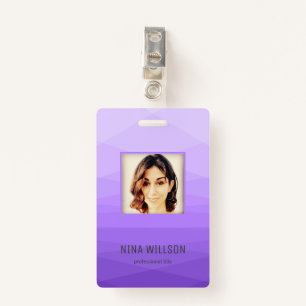 Photo Business ID On Lavender Polygonal Badge