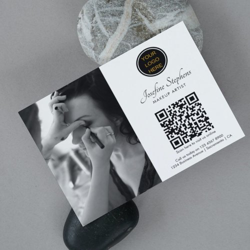 Photo Business Logo QR Code Makeup Artist  Flyer