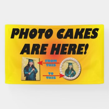 Photo Cakes Are Here! Banner by Megatudes at Zazzle