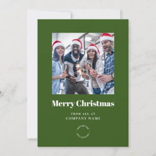 Photo Calendar 2024 Company Logo QR Green Xmas Holiday Card