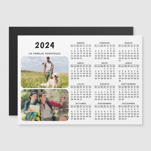Photo Calendar 2024 in Spanish Magnet