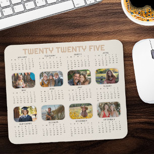 Photo Calendar 2025 Full Year Beige Mousepad
