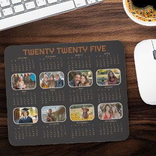 Photo Calendar 2025 Full Year Black Mousepad