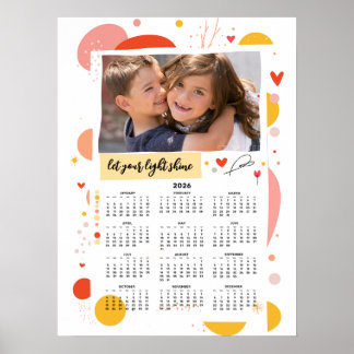 Photo Calendar 2026 Let Your Light Shine Poster