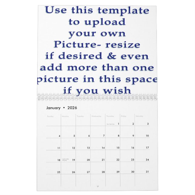 Photo Calendar do-it-yoursef- upload your pictures (Jan 2026)