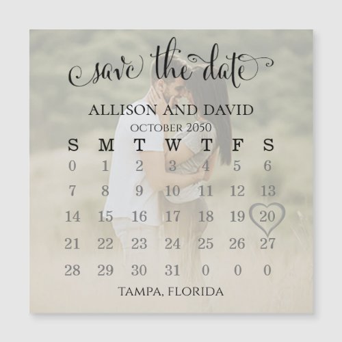 Photo Calendar Heart Save the Date Wedding