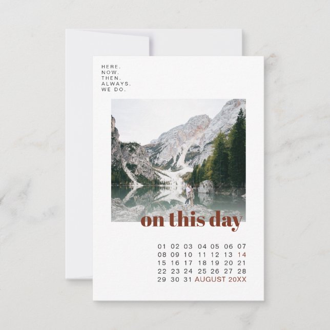 Photo & Calendar | Simple Typography Save the Date (Front)