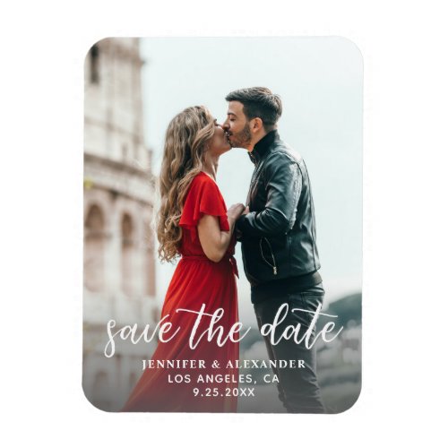 Photo  Calligraphy 1_ Lighter Save the Date Magnet