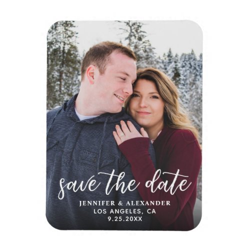 Photo  Calligraphy 2_ Darker Save the Date Magnet
