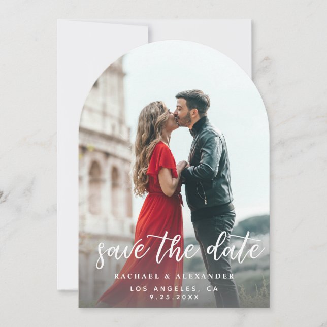 Photo & Calligraphy 2 Lighter Ver Save the Date Ar Invitation (Front)