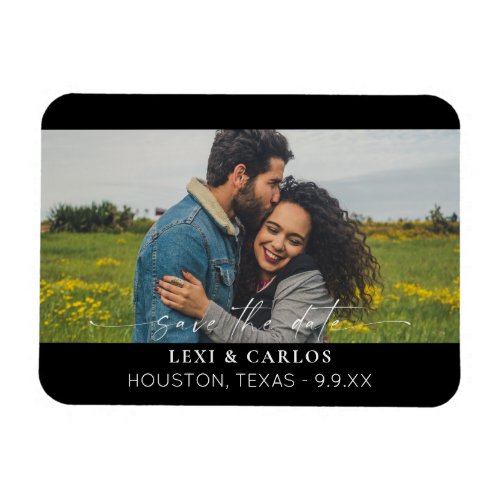 Photo  Calligraphy 3 Mod Save the Date  Magnet