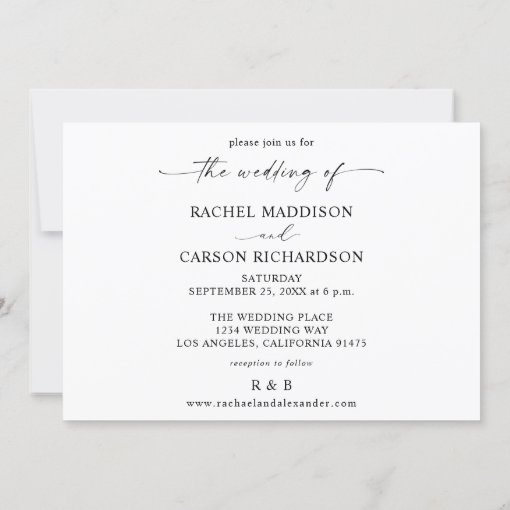 Photo & Calligraphy 3BF Mod Horizontal Wedding Inv Invitation | Zazzle