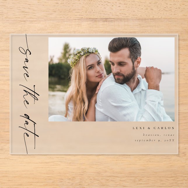 Photo & Calligraphy 4 Mod Horiz Save the Date (Front)