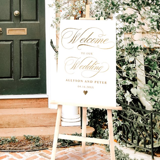 Photo calligraphy chic gold wedding welcome  foam board (Creator Uploaded)