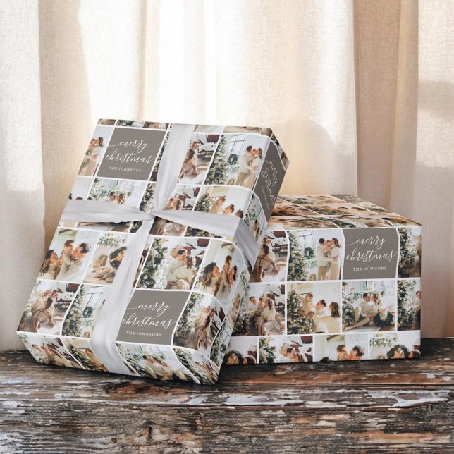 Photo Calligraphy Merry Christmas Wrapping Paper (Creator Uploaded)