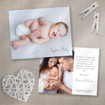 Photo Calligraphy Name Birth Announcement Flyer