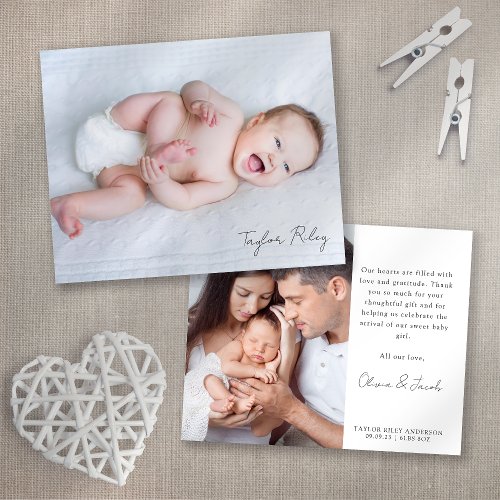 Photo Calligraphy Name Birth Announcement Flyer