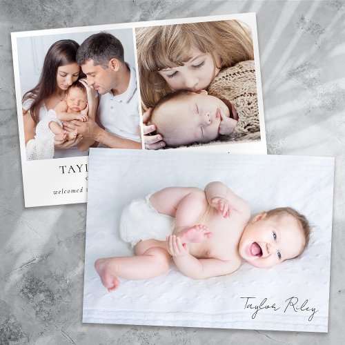 Photo Calligraphy Name Birth Stats New Baby Announcement