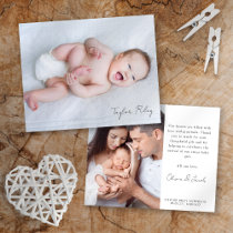 Photo Calligraphy Name Birth Stats New Baby Thank