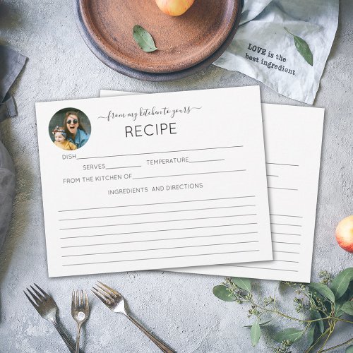 Photo Calligraphy Recipe Card