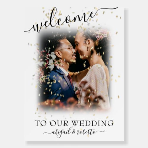 Photo Calligraphy Script Welcome to Our Wedding Foam Board