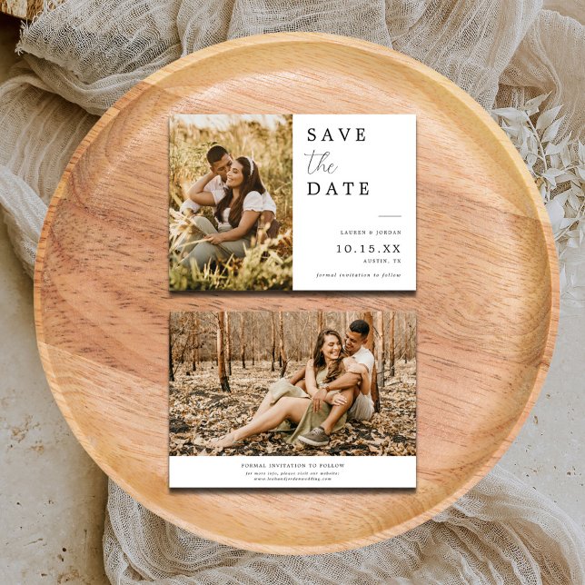 Photo Calligraphy Wedding Save The Date Card (Creator Uploaded)