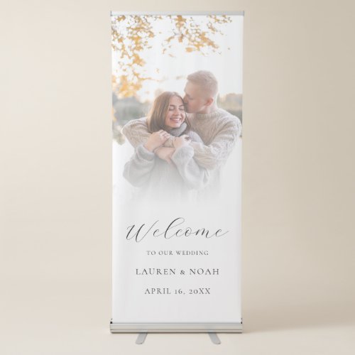 Photo Calligraphy Welcome Wedding Retractable Banner