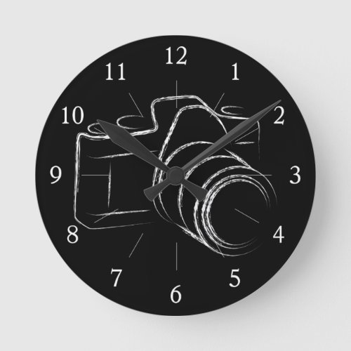 Photo Camera Round Clock