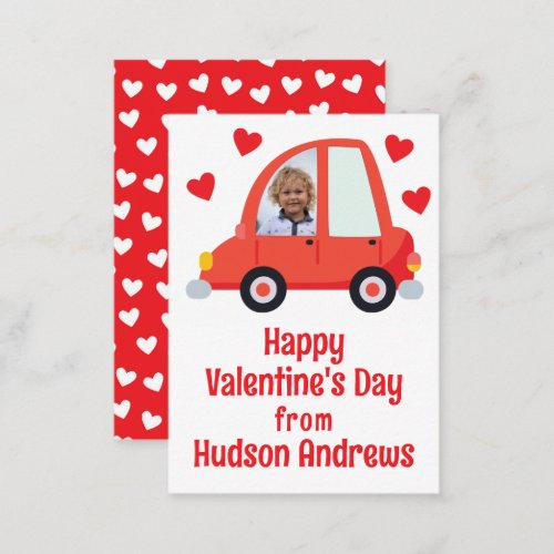Photo Car Classroom Valentines Day Cards