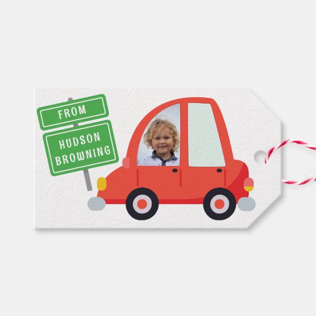 Photo Car Personalized Gift Tags (Front (Horizontal))