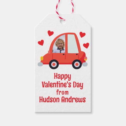 Photo Car Valentines Day Gift Tags