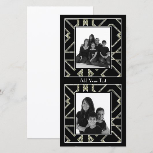 Photo Card Art Deco Elegant Black (Front/Back)